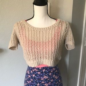 Free People Cropped Knit Sweater